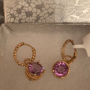 🆕 Genuine Amethysts 18k gold over sterl silver